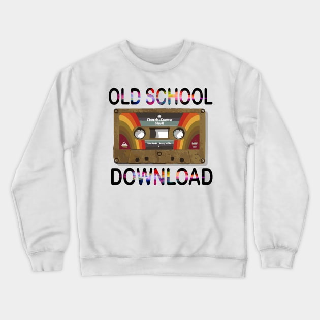 Original Old School Music Download Retro Tape Cassette Crewneck Sweatshirt by artist369